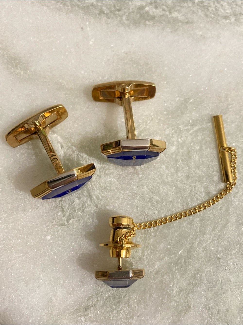 YSL Vintage Cuff Links & Tie Tack Set - Picture 8 of 8
